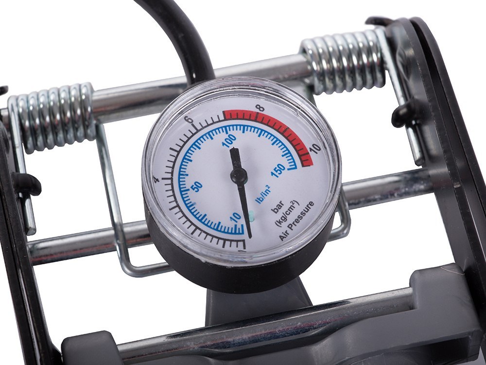 POMPKA SAMOCHODOWA NOŻNA DWUTŁOKOWA KOŃCOWKI ROWER AUTO DO PIŁEK MATERACA